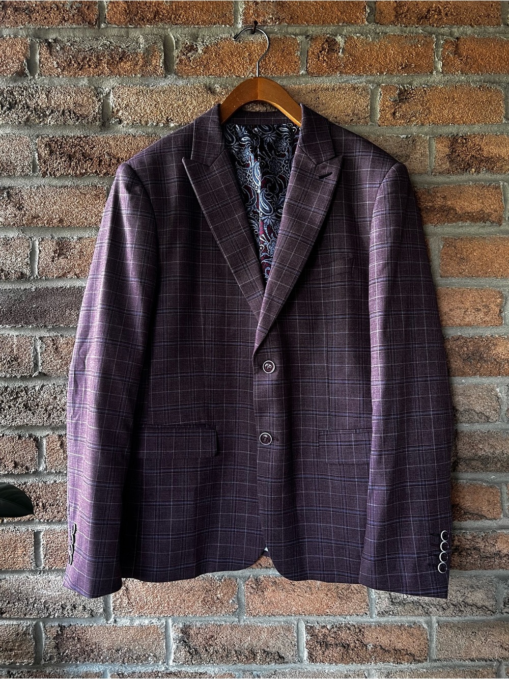 LH Men’s Blazer 42R Tailored Sport Coat Paisley Lining Classic Fit